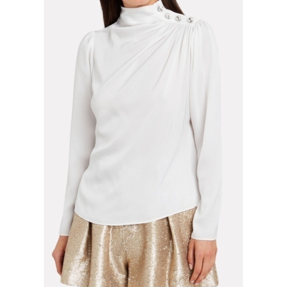 Intermix White Button-Accent Blouse - image 2
